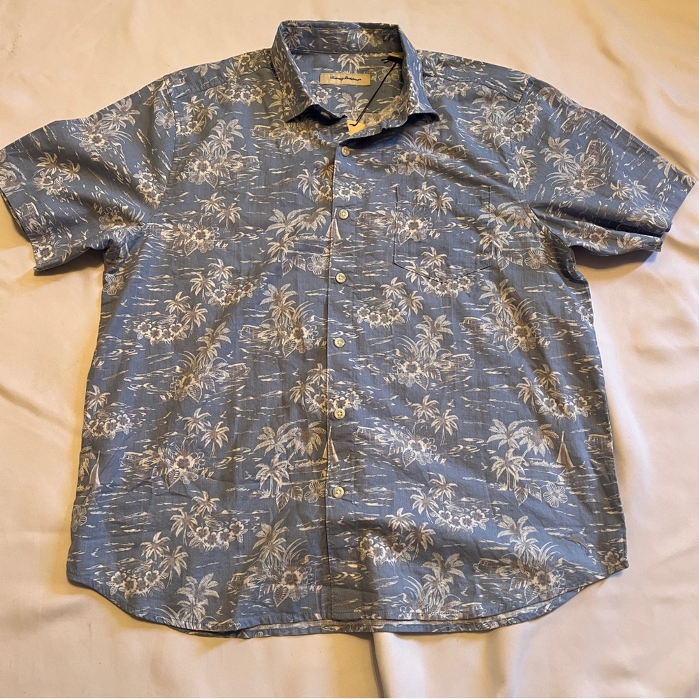 Tommy Bahama Blue and White Floral Shirt